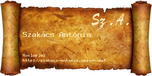 Szakács Antónia névjegykártya